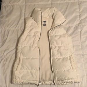 Old Navy White Puffer Vest